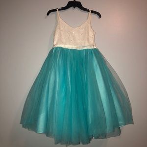 Girls teal dress